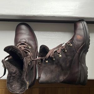 Mephisto Slacker Womens Shearling lined Brown Leather Boots Sz. 9